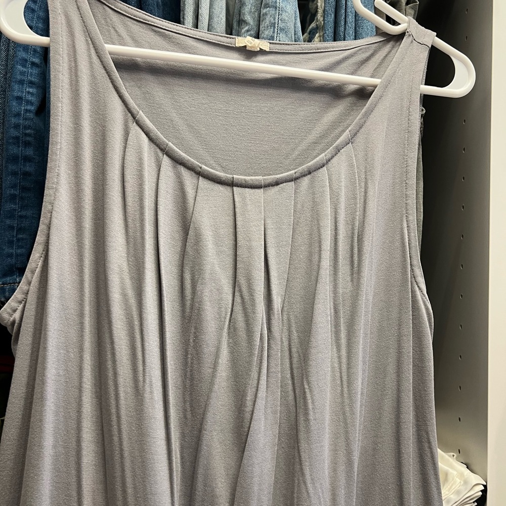 J Crew Light Grey Pleated Tank